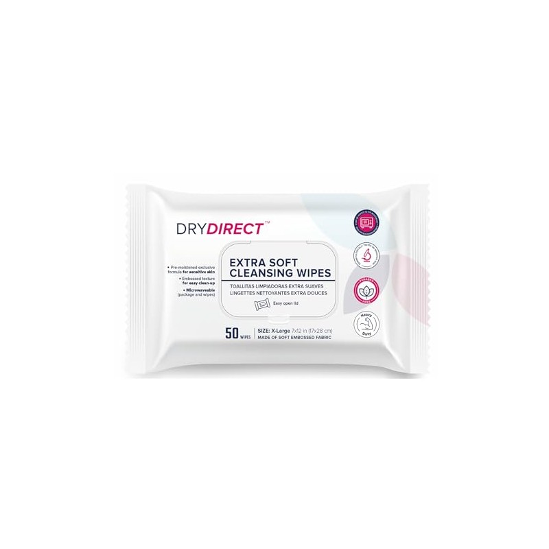 Dry Direct Extra Soft Cleansing Wipes (Pack of 50) by