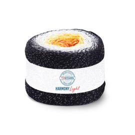 Troyarn Harmony Light Gradient Yarn Cotton Acrylic Glitter Blend,Soft Lightweight Sport Weight Glitter Yarn for Crochet, Knitting, Baby Blankets, Shawls,Summer Projects 1 Fine - 260g/1094 yd (123259)