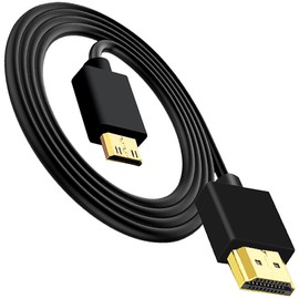 tunghey Thin Mini HDMI to HDMI Cable, Ultra Slim & Flexible Mini HDMI Cable Supports 3D/4K@60Hz/18gbps/2160P/1080P for DSLR, Camcorder, Laptop, Tablet and Graphics/Video Card (2M)