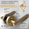 Litlheim Privacy Knurled Brass Door Handle - Durable, Stylish Interior