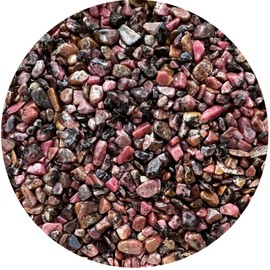 0.5 Pound Natural Semi Tumbled Rhodonite Gemstone Chips, Crushed Mini Rhodonite Crystals, Undrilled Crystal Chips (Rhodonite)