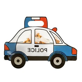 AOKELEON 20 Pcs Cute Police Car Goodie Bags Plastic Gift Candy Bags with Handle Resealable Ziplock Treat Bags with Stand-up Bottom Back To School Party Favor Birthday Bags
