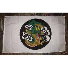 Trade Winds 3x5 Chinese China Dragon Circle Yin Yang Flag 3'x5' Banner Grommets Premium Fade Resistant
