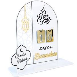 Fidqiog Ramadan Calendar, 2025 New Ramadan Advent Calendar for Countdown, Ramadan Calendar for Kids, Eid Decorations Gift for Home (White)