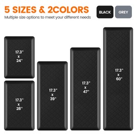 TranquilRelax 4/5 Inch Thick Anti-Fatigue Kitchen Mat Waterproof Non-Slip Kitchen Floor Mat Ergonomic Comfort Standing Mat for Home Kitchen Office Laundry 17.3"x 28" Black