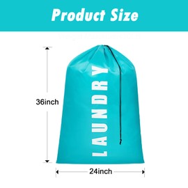 Laundry Bags for Travelling, 2 Pcs Large Laundry Bags, Durable Laundry Storage Bag, Clothing Classify Drawstring Laundry Bag Suitable for Home, Travel, Camping (Blue, Grey)