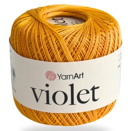 YarnArt Violet – 100% Mercerized Cotton Crochet & Knitting Yarn – Soft & Durable Lace Thread for Embroidery, Doilies & DIY Crafts – 1 Skein (50g, 282m) (5307)