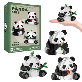 VEQENIFY 3-in-1 Panda Mini Building Blocks Panda Clamping Blocks Panda Mini Building Blocks Panda Gift Mini Building Blocks Panda Mini Animals Building Blocks Set Gifts for Adults Children from 8+
