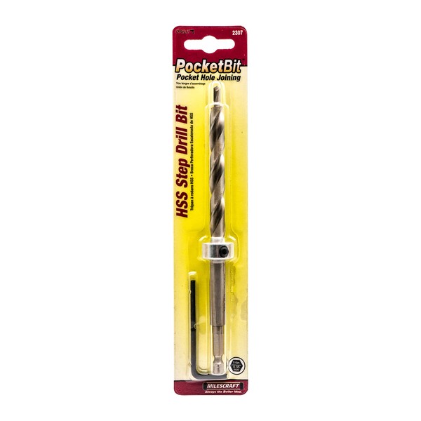 Milescraft 2307 PocketBit - Hex Shank Pocket Hole Drill Bit,
