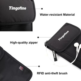 JOCXZI Travel Wallet Passport Holder for Women abd Men. RFID Blocking Passport Wallet Travel Wallet Organiser,Pouch for Storing Airline Tickets,Passports,Phones,Bank Cards(Black)