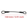 GWYAN 6 Pcs Black 3mm Diameter Braided Steel Safety Lanyard