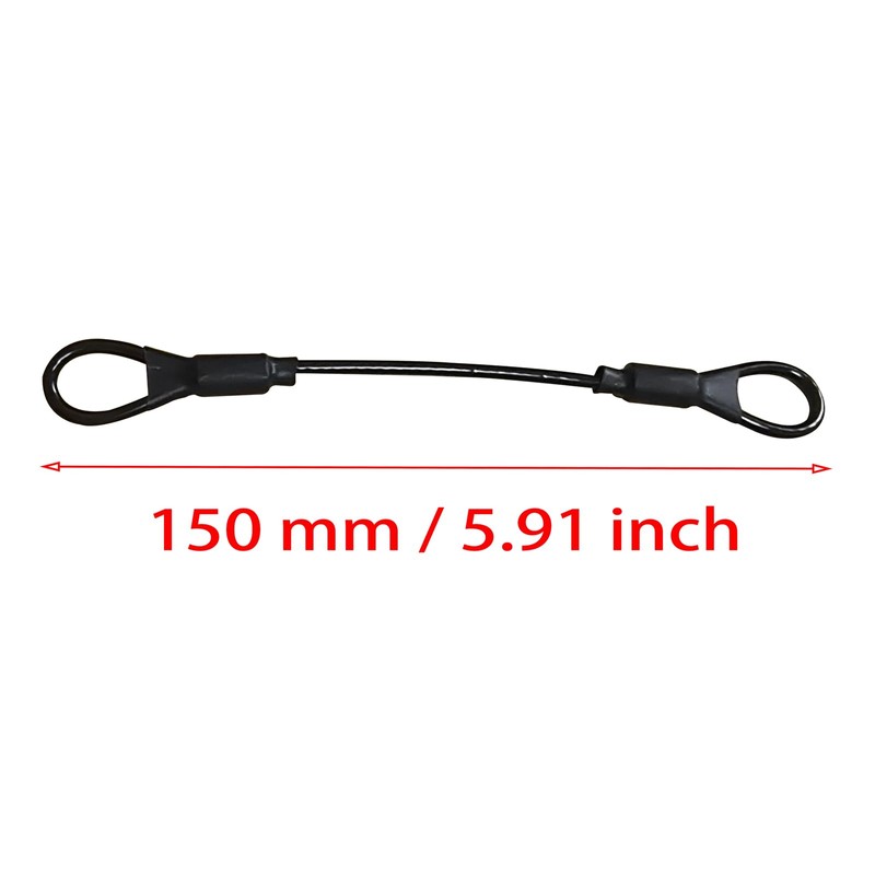 GWYAN 6 Pcs Black 3mm Diameter Braided Steel Safety Lanyard