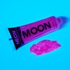 Moon Glow, Neon-UV-Glitzer-Gesichts- und Körpergel, Glitzer-Gesichtsfarbe (Rubinrosa, 12 ml (1