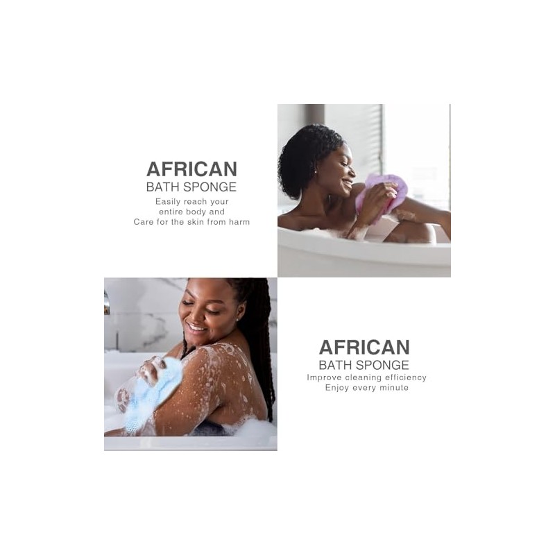 Ujfqbh Piezas Red Exfoliante Africana Esponja Larga Baño Corporal Ducha