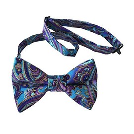 Holiday Bow Ties Baby-Boys Bow Tie Purple Blue Paisley Gold Metallic, Baby (Baby)