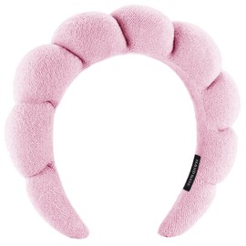 Spa Headbands Puffy Makeup Skincare Headbands for Washing Face or Facial, Terry Cloth Fabric Shower Hair Accessory for Makeup Removal Shower Skin Treatment(Pink)