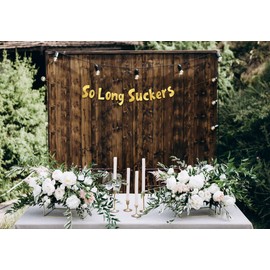 So Long Suckers Going Away Party Gold Glitter Banner – Funny Farewell Party Decorations – We Will Miss You – Retirement Party – New Job Change – Moving Party Supplies, Ideas, and Gifts