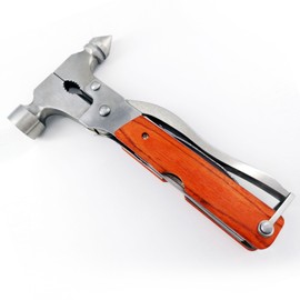 Multitool Hammer Steel Foldable Multipurpose Camping Hammer Multitool for Outdoor Hiking Fishing Conical Safety Hammer