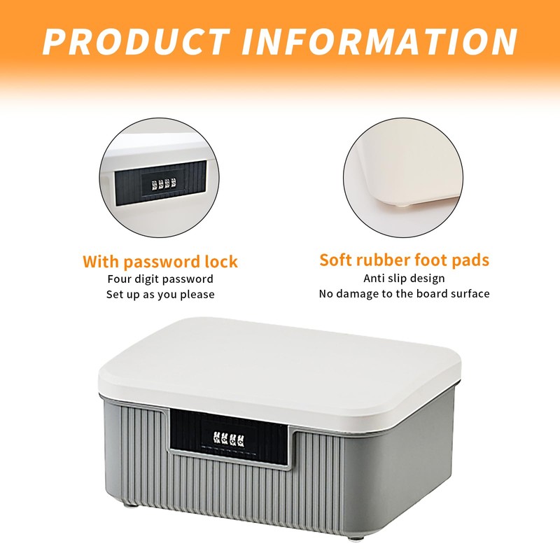 AnRui 4.2 Gallon Lockable Storage Container Bin, Portable Plastic Safe