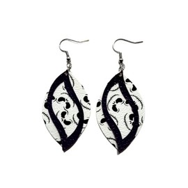 Jack Skellington 2 Inch Faux Leather Nightmare Before Christmas Earrings Layered