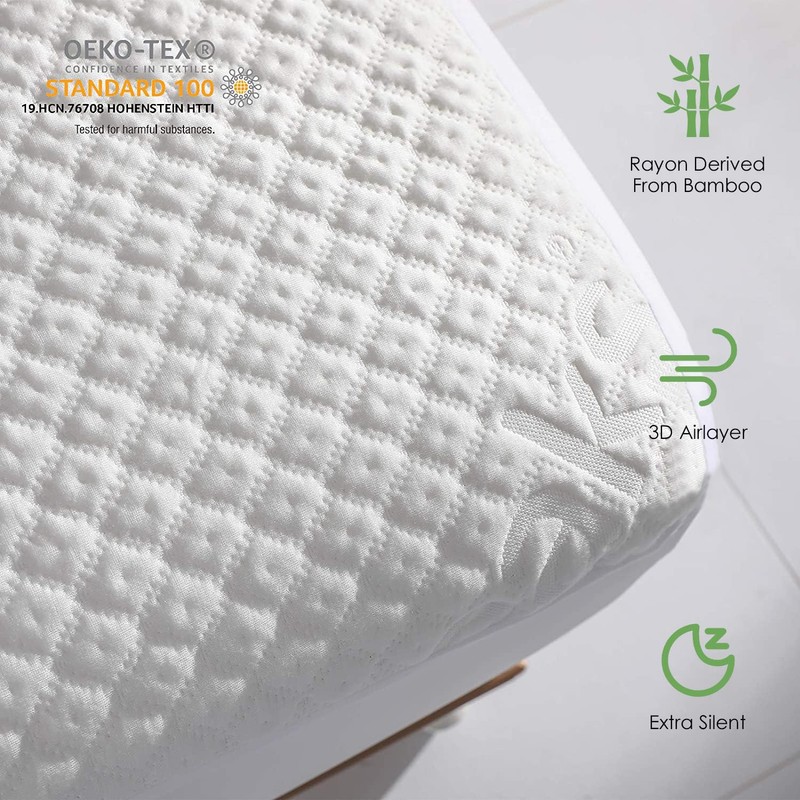 King Size Waterproof Mattress Protector Fitted Mattress Pad Cover with