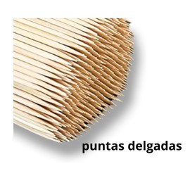(Paquete con 100 piezas) Palitos de Bambú Para Brochetas: tamaño 20cm largo, Palitos para Fruta, Barbacoa, Kebab, Malvavisco, Manualidades. Tamaño 20cm. biodegradables