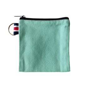 NUTFORD Canvas Coin Purse Pouch Bag Plain Colour Multiple Choices with Key Ring for Storage of Coins and Notes, Small Cosmetic Accessories, Electronics Accessories, etc. (J. Turquoise)