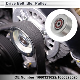 RATCHROLL Drive Belt Idler Pulley for Toyota Avanza 2006-2011 Serpentine Tensioner Pulley Idler No.1660323022/1660323020/1660323021 Silver Tone 1 Pcs