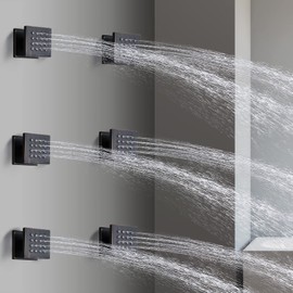 HOMEDEC 2inch Brass Square Massage Shower Body Sprayer Jets, Oil Rubbed Bronze, 6 pack