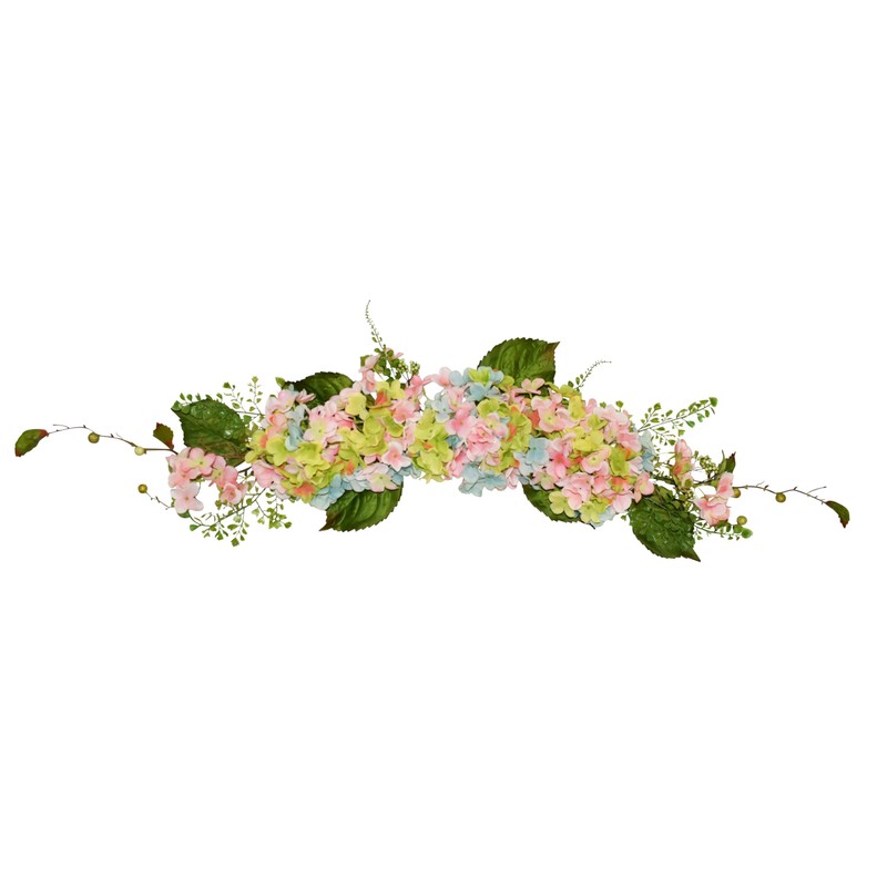 V-MAX 28" Hydrangea Swag - Blue Pink Green Combination Colors