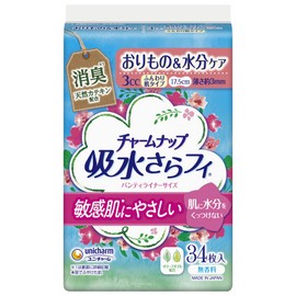 Charm Snap Fluff Skin Women 3cc 34 Count Panty Liner 17.5 cm [Light Urinary Leak For]
