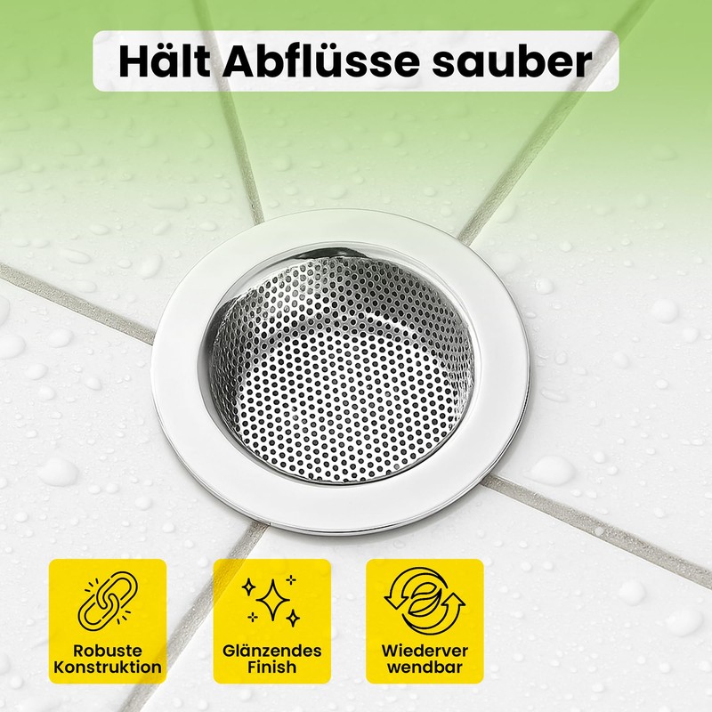 Offgridtec Set of 4 Sink Strainers for Kitchen and Bathroom