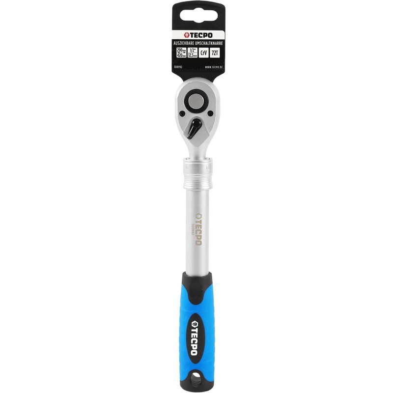 TECPO Extendable reversible ratchet 1/2 inch, 290-420 mm, telescopic ratchet