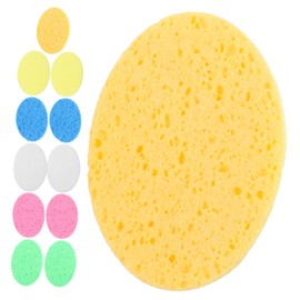 Gatuida 12Pcs Oval Facial Cleansing Sponges Exfoliating Face Wash Tool for Skin Types Soft and Absorbent Makeup Remover Sponges