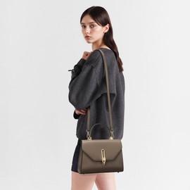 Top Handle Bag Fashion Leather Satchel Bag for Ladies, Zipper Pocket, Metal，Leather tote bag for Women.