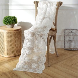 EXQULEG Macrame Table Runner, Vintage Lace Table Runner, Table Runner for Table Decoration, Wedding, Festival, Party, Boho Wedding Decor, Home Decoration (40 x 140 cm)