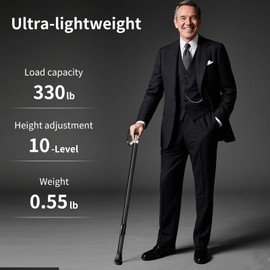 Anbanrey Carbon Fiber Walking Cane with Wenge Wood Handle – Lightweight and Durable Mobility Aid for Seniors, Stylish Walking Stick for Men and Women