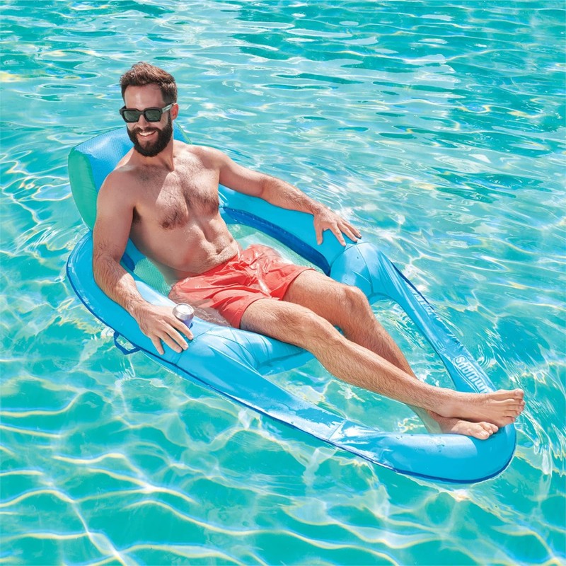 SwimWays Spring Float Recliner XL 2 Pack , Blue