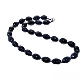 TreasureBay Womens Handmade Natural Gemstone Beaded Necklace - Beads Necklace for Women Ladies and Girls (Blue Sandstone)