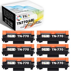 TG Imaging Compatible Toner Cartridge Replacement for TN-770 Brother TN770 HL-L2370DW Toner TN 770 TN760 TN-760 for HL-L2370DWXL MFC-L2750DW MFC-L2750DWXL Printer (6 Pack, Super High Yield Black)