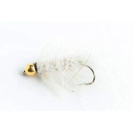 Blue Wing Olive Bead Head Wooly Bugger Streamer Fly (White, 10)