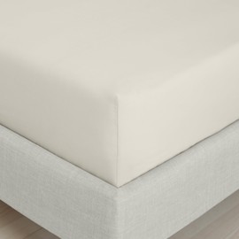 Bianca 200 Thread Count Cotton Percale Super King Extra Deep Fitted Sheet Natural