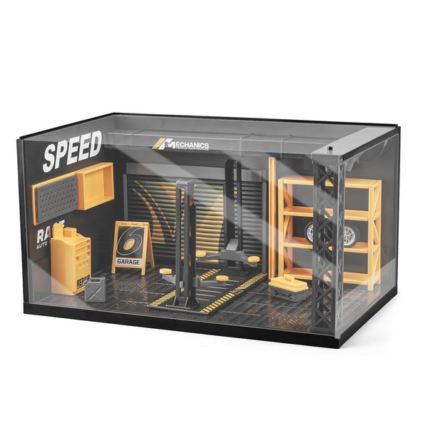 kivcmds 1:24 Scale Cars Display Case DIY Assembly Lighting Parking