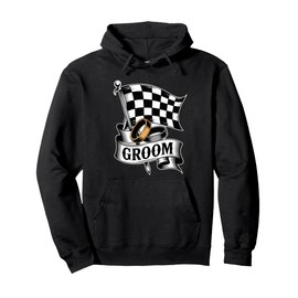 Groom Racing Checkered Flag Wedding Band Pullover Hoodie
