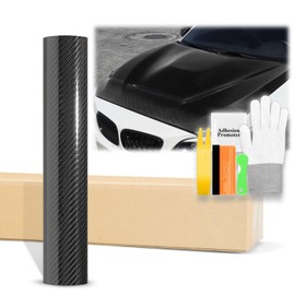 60"x72" (5FTx6FT) Black 7D Carbon Fiber Textured High Gloss Vinyl Wrap Auto Car Sticker Decal Film Sheet Bubble Free Air Release Technology with Tool Kit