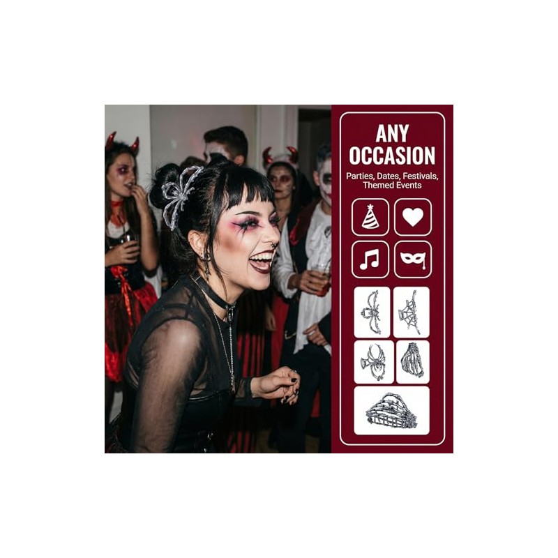 4 Piezas Pinzas Para Cabello Estilo Punk Con Strass, Diseños