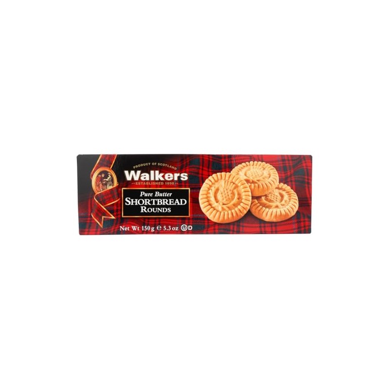 Walkers Shortbread Rounds, 5.3-Ounce Boxes (Pack of 12)