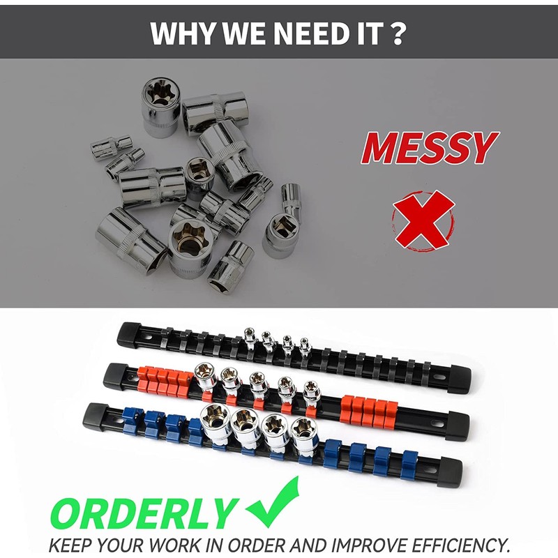 Reniteco Socket Organizer Drive ABS Tools - Socket Holder, Premium