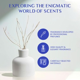 Gibi Reed Diffusers for Home - 5.2 oz (150 mL) Sakura Dream Scented Reed Diffuser with Sticks and Ceramic Bottle | Fragrance Reed Diffusers for Room & Office | Aromatherapy for Stress Relief