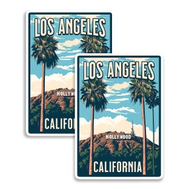 Hollywood Los Angeles California Magnet 4 Inch 2-Pack City Film – Strong Vinyl Decorative Travel Magnets for Fridge Locker Kitchen Office – Cute Fun Aesthetic Cool Durable & Long-Lasting ID44999